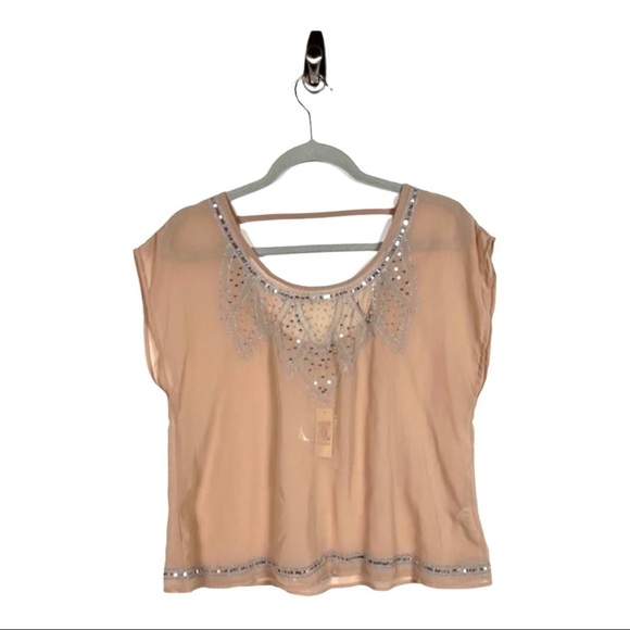Decree sequin sheer‎ blouse NWT - Picture 1 of 8